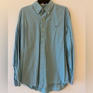 Southern Marsh Blue and Green Check Button Down, Size Large